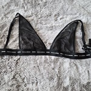 Dolce & Gabbana Black Sheer Mesh Triangle Bralette